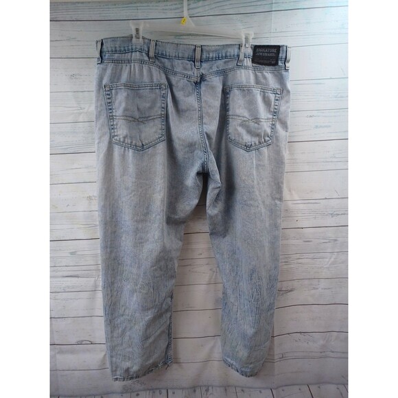 Levi Strauss Signature S47 Relaxed Straight Leg Denim Blue Jeans Sz 44 x 30 - Picture 3 of 9